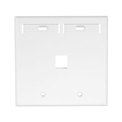 Main product image of Dual-Gang Quickport, Wallplate w/ ID Windows, 1-port (White)