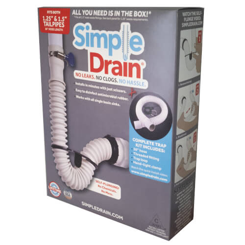 Main product image of 1-1/4" to 1-1/2" Flexible Rubber Hose P-Trap w/ Threaded Adapter