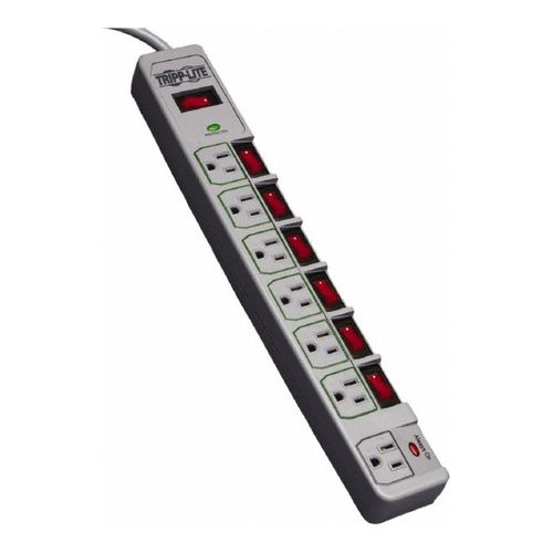 Main product image of Tripp-Lite 7 Outlets, 120 VAC, 15 Amps, 8 ft Cord, Power Outlet Strip, TLP76MSG