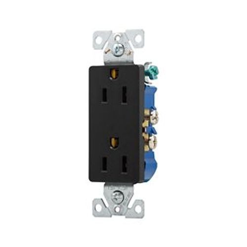 Main product image of Residential Duplex Receptacle, #14-10 Awg 15A 125V, SideAnd Push, Black, Auto Grounding, 1107-9BK
