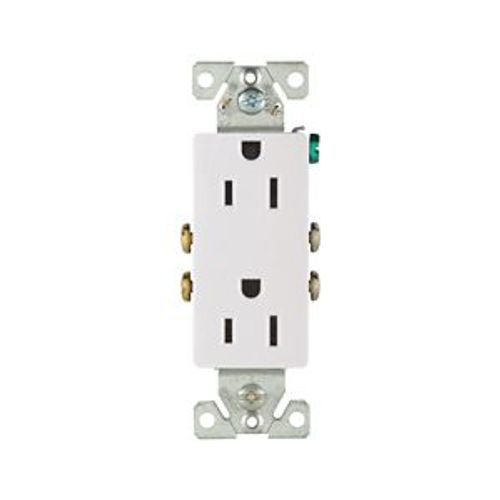 Main product image of Residential Duplex Receptacle, #14-10 Awg 15A 125V, Impact-Resistant Duplex, Auto Grounding, 1107-9W