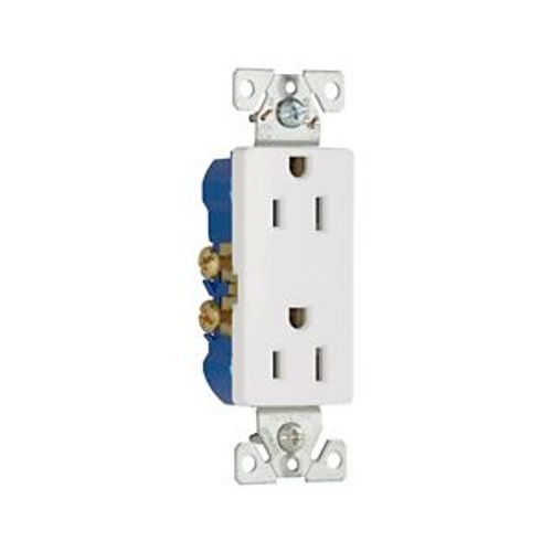 Main product image of Residential Duplex Receptacle, #14-10 Awg 15A 125V, Impact-Resistant Duplex, Auto Grounding, 1107-9W