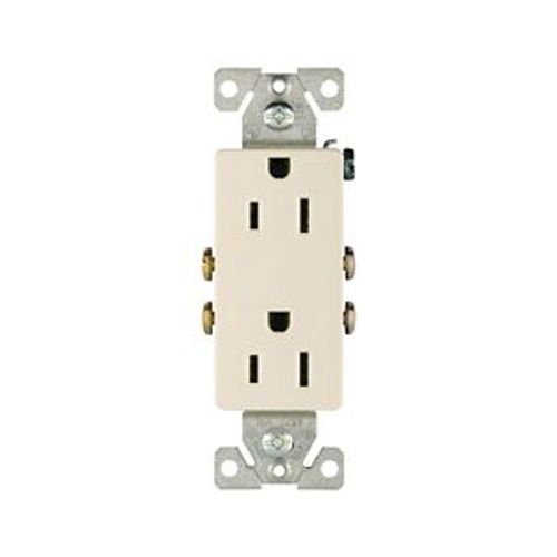Main product image of Residential Duplex Receptacle, #14-10 Awg 15A 125V, Side & Push, Light Almond, 1107LA