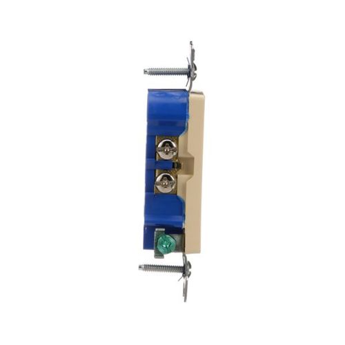 Main product image of Residential Duplex Receptacle, #14-10 Awg 15A 125V, SideAnd Push, Ivory, Impact-Resistant Duplex, 1107V-BOX