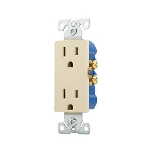 Main product image of Residential Duplex Receptacle, #14-10 Awg 15A 125V, Side & Push, Ivory, Impact-Resistant Duplex, 1107V
