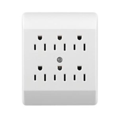 Main product image of Six Outlet Tap, Duplex Receptacle To 6 Outlets, 15A, 125V, White, Thermoplastic, 5-15R, 1146W-SP
