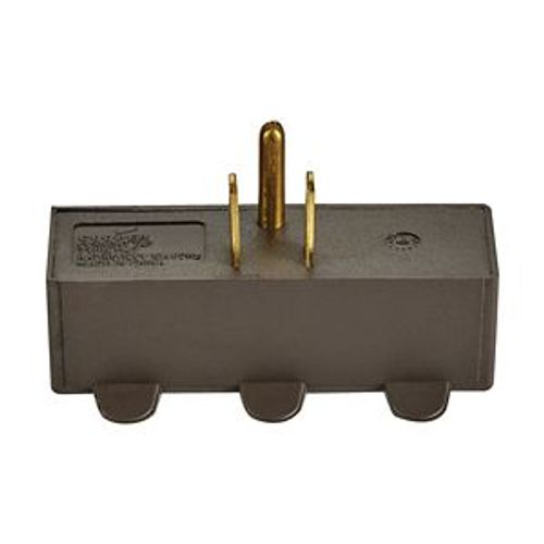 Main product image of 3 Outlet Tap, Single Receptacle To 3 Outlets, 15A, 125V, Brown, Thermoplastic, 5-15R, Nema 5-15R, 1147B-BOX