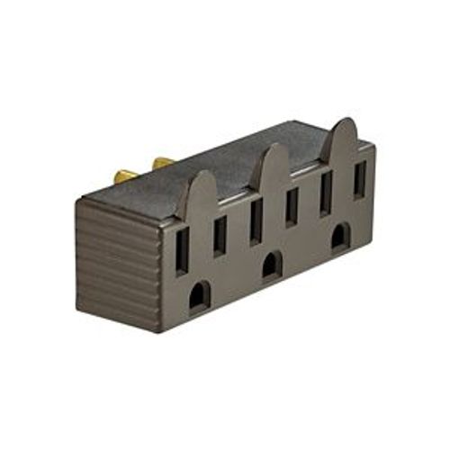 Main product image of 3 Outlet Tap, Single Receptacle To 3 Outlets, 15A, 125V, Brown, Thermoplastic, 5-15R, Nema 5-15R, 1147B-BOX