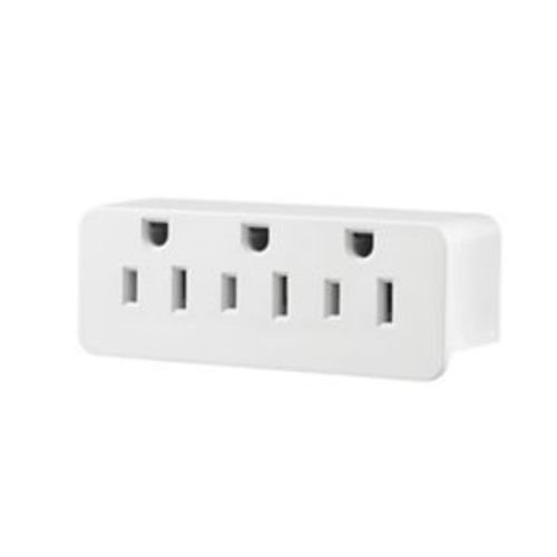 Main product image of 3 Outlet Tap, Single Receptacle To 3 Outlets, 15A, 125V, White, Thermoplastic, 5-15R, Nema 5-15R, 1147W-BOX