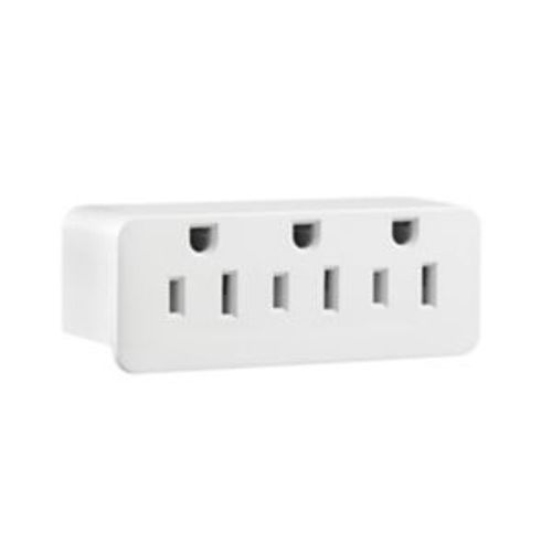Main product image of 3 Outlet Tap, Single Receptacle To 3 Outlets, 15A, 125V, White, Thermoplastic, 5-15R, Nema 5-15R, 1147W-BOX