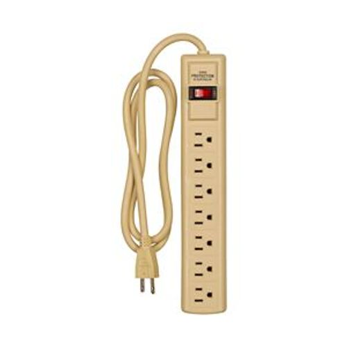Main product image of Surge Protection Power Strip, Ivory, 4 In 14/3 Sjt, 70J Max, 7, 2-Pole 3-Wire Grounding, 125V, 1176V