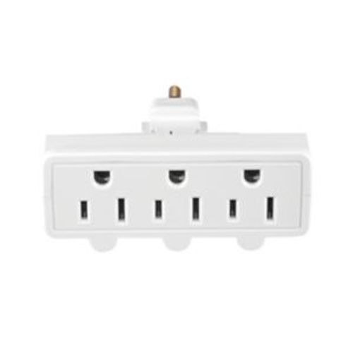 Main product image of Swivel 3 Outlet Tap, Swivel, Single Receptacle To 3 Outlets, 15A, 125V, White, 5-15R, Nema 5-15R, 1192W-SP