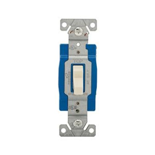 Main product image of Construction Grade Toggle Switch, #14-10 Awg, 15A, 120/277V, Back & Side, Screw, Almond, 1-Pole, 1201A