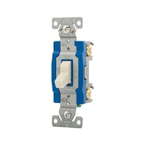Main product image of Construction Grade Toggle Switch, #14-10 Awg, 15A, 120/277V, Back & Side, Screw, Almond, 1-Pole, 1201A