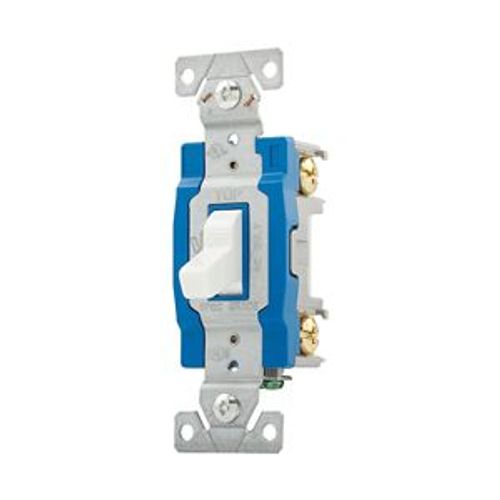 Main product image of Construction Grade Toggle Switch, #14-10 Awg, 15A, 120/277V, Back & Side, Screw, White, 1-Pole, 1201W