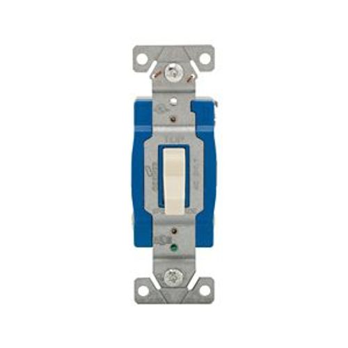 Main product image of Construction Grade Toggle Switch, #14-10 Awg, 15A, Wall, 120/277V, Back And Side, Screw, Almond, 1203A