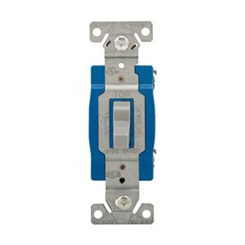 Main product image of Construction Grade Toggle Switch, #14-10 Awg, 15A, 120/277V, Back & Side, Screw, Gray, 3-Way, 1203GY