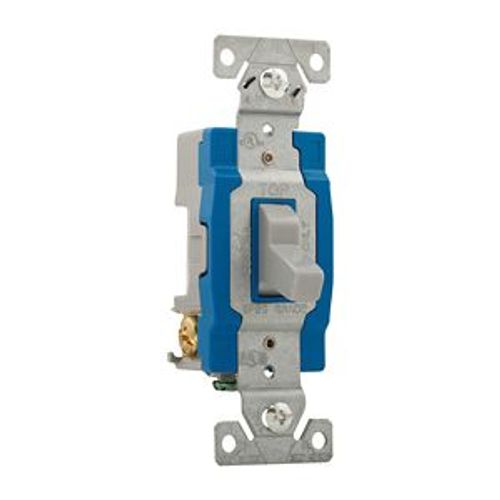 Main product image of Construction Grade Toggle Switch, #14-10 Awg, 15A, 120/277V, Back & Side, Screw, Gray, 3-Way, 1203GY