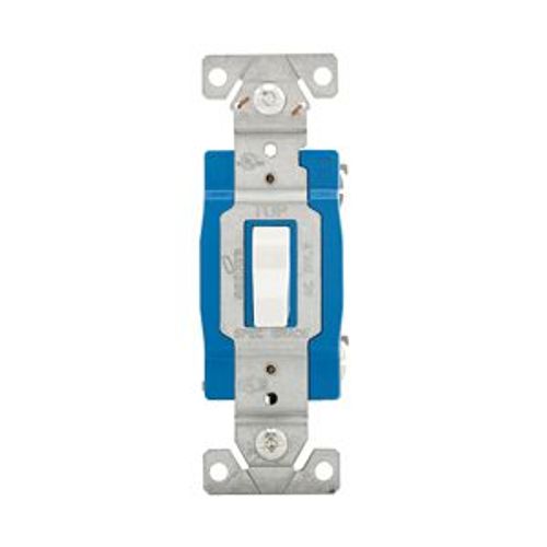 Main product image of Construction Grade Toggle Switch, #14-10 Awg, 15A, Wall, 120/277V, Back & Side, Screw, White, 1203W-BU