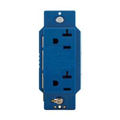 Main product image of Surgebloc Protection Receptacle, Audible Alarm, Auto-Ground, Stand 6" #12 Awg Leads, 20A, Blue, 1210BL