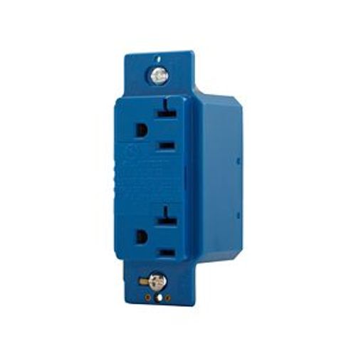 Main product image of Surgebloc Protection Receptacle, Audible Alarm, Auto-Ground, Stand 6" #12 Awg Leads, 20A, Blue, 1210BL