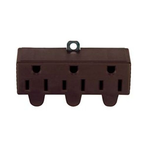 Main product image of Swivel 3 Outlet Tap, Swivel, Single Receptacle To 3 Outlets, 15A, 125V, Brown, 5-15R, Nema 5-15R, 1219B-BOX