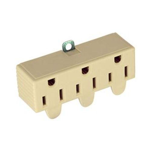 Main product image of Swivel 3 Outlet Tap, Swivel, Single Receptacle To 3 Outlets, 15A, 125V, Ivory, 5-15R, Nema 5-15R, 1219V-BOX
