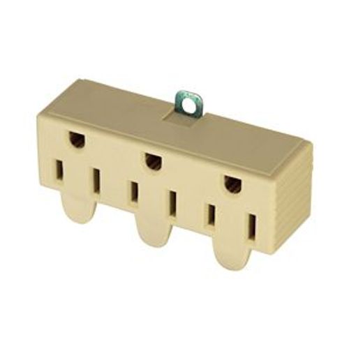 Main product image of Swivel 3 Outlet Tap, Swivel, Single Receptacle To 3 Outlets, 15A, 125V, Ivory, 5-15R, Nema 5-15R, 1219V-BOX