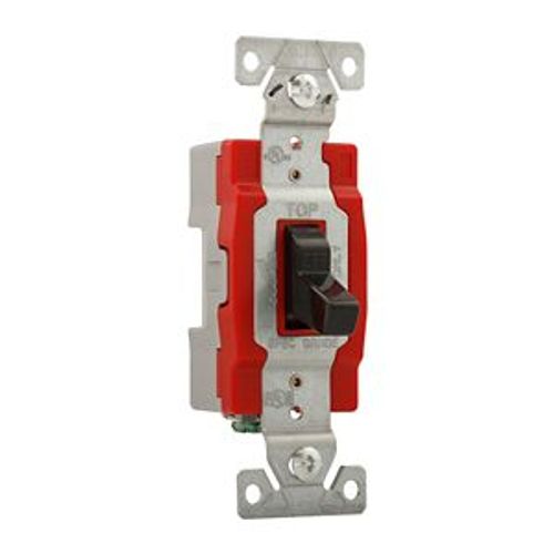 Main product image of Construction Grade Toggle Switch, #14-10 Awg, 20A, Flush, 120/277V, Screw, Black, 1-Pole, 1221BK