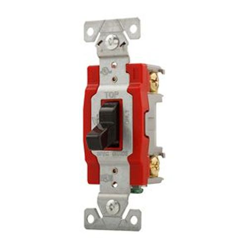 Main product image of Construction Grade Toggle Switch, #14-10 Awg, 20A, Flush, 120/277V, Screw, Black, 1-Pole, 1221BK