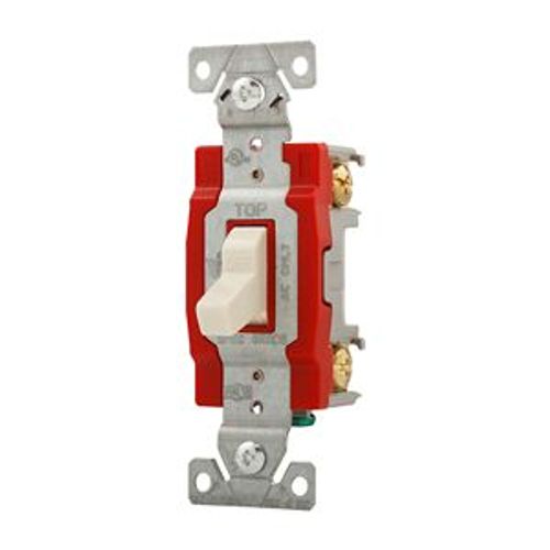 Main product image of Construction Grade Toggle Switch, #14-10 Awg, 20A, Flush, 120/277V, Screw, Light Almond, 1-Pole, 1221LA