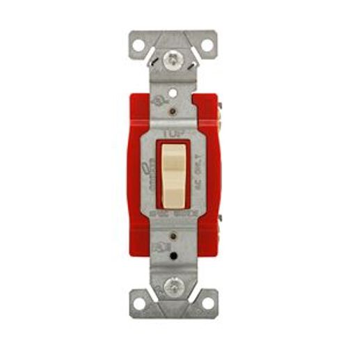 Main product image of Construction Grade Toggle Switch, #14-10 Awg, 20A, Flush Mount, 120/277V, Screw, Ivory, 1-Pole, 1221V