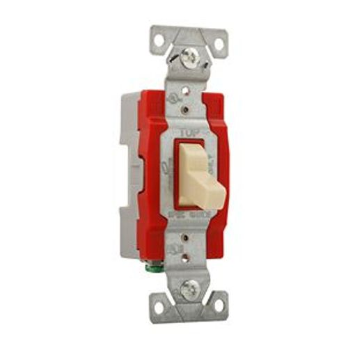 Main product image of Construction Grade Toggle Switch, #14-10 Awg, 20A, Flush Mount, 120/277V, Screw, Ivory, 1-Pole, 1221V