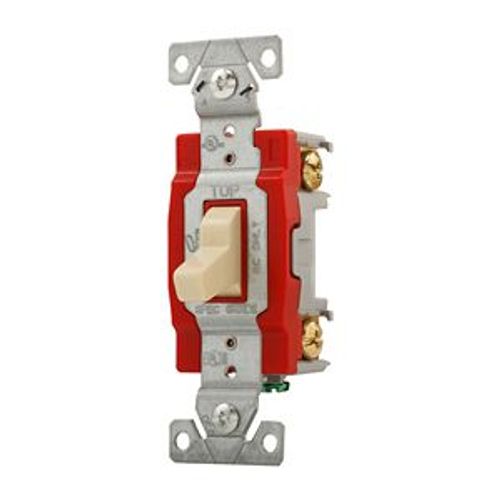 Main product image of Construction Grade Toggle Switch, #14-10 Awg, 20A, Flush Mount, 120/277V, Screw, Ivory, 1-Pole, 1221V