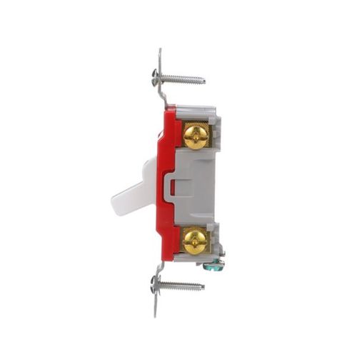Main product image of Construction Grade Toggle Switch, #14-10 Awg, 20A, Flush, 120/277V, Screw, White, 1-Pole, 1221W