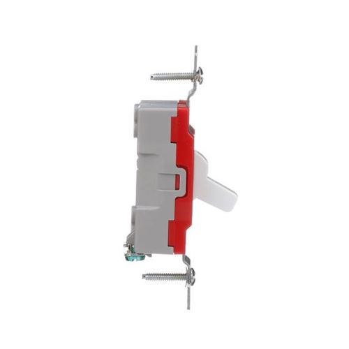 Main product image of Construction Grade Toggle Switch, #14-10 Awg, 20A, Flush, 120/277V, Screw, White, 1-Pole, 1221W