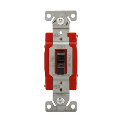 Main product image of Construction Grade Toggle Switch, #14-10 Awg, 20A, Flush, 120/277V, Back & Side, Black, 2-Pole, 1222BK