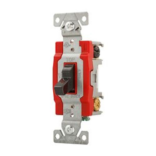 Main product image of Construction Grade Toggle Switch, #14-10 Awg, 20A, Flush, 120/277V, Back & Side, Black, 2-Pole, 1222BK