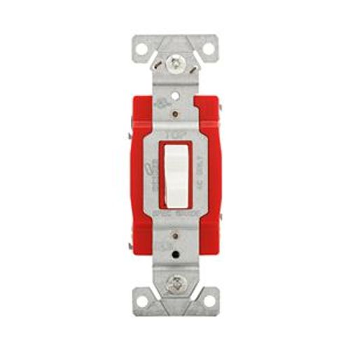 Main product image of Construction Grade Toggle Switch, #14-10 Awg 20A, Flush Mounted, 120/277V, White, 2-Pole, 1222W