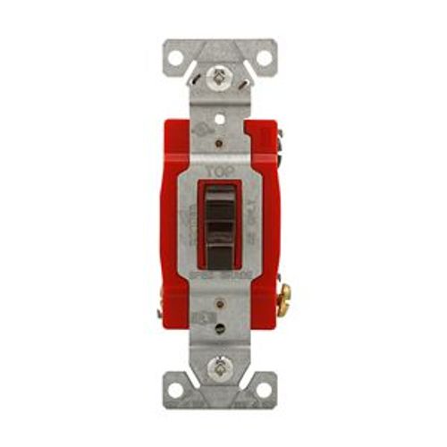 Main product image of Construction Grade Toggle Switch, #14-10 Awg, 20A, 120/277V, Back & Side, Screw, Brown, 3-Way, 1223B