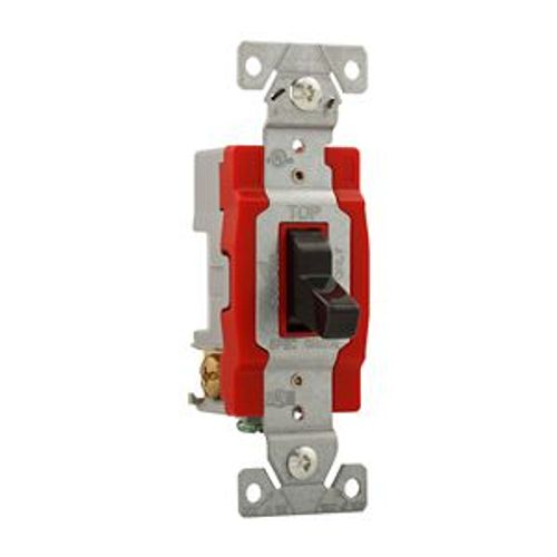 Main product image of Construction Grade Toggle Switch, #14-10 Awg, 20A, Wall, 120/277V, Back & Side, Screw, Black, 1223BK