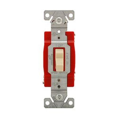 Main product image of Construction Grade Toggle Switch, #14-10 Awg, 20A, Wall, 120/277V, Back & Side, Screw, Ivory, 1223V