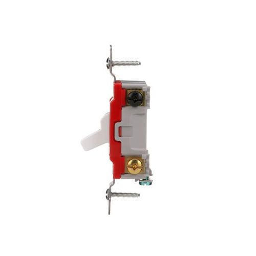 Main product image of Construction Grade Toggle Switch, #14-10 Awg, 20A, 120/277V, Back & Side, Screw, White, 3-Way, 1223W
