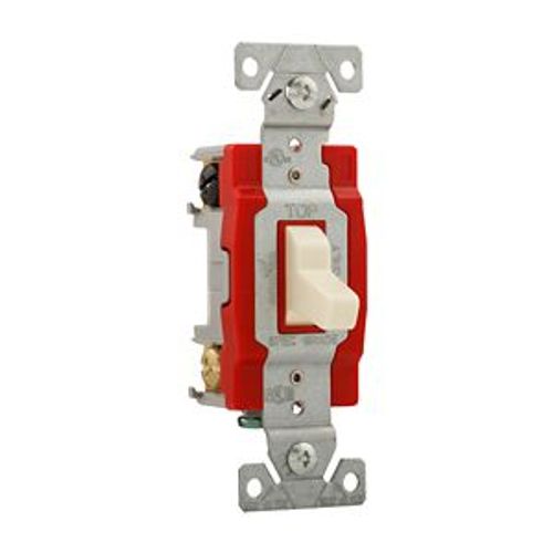 Main product image of Construction Grade Toggle Switch, #14-10 Awg, 20A, Wall, 120/277V, Back And Side, Screw, Almond, 1224A