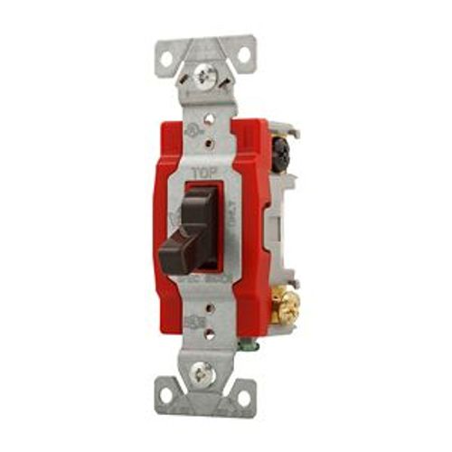 Main product image of Construction Grade Toggle Switch, #14-10 Awg, 20A, 120/277V, Back & Side, Screw, Brown, 4-Way, 1224B