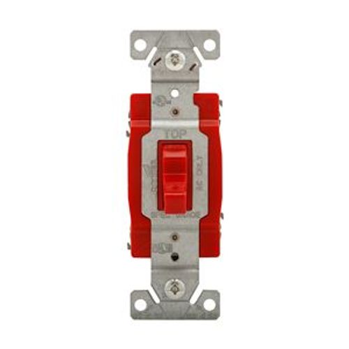 Main product image of Construction Grade Toggle Switch, #14-10 Awg, 20A, 120/277V, Back & Side, Screw, Red, 4-Way, 1224RD