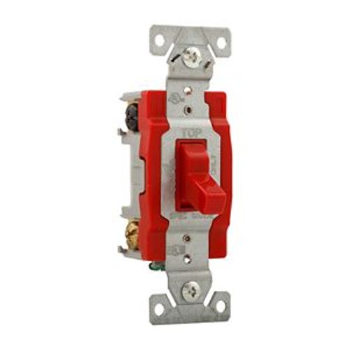 Main product image of Construction Grade Toggle Switch, #14-10 Awg, 20A, 120/277V, Back & Side, Screw, Red, 4-Way, 1224RD