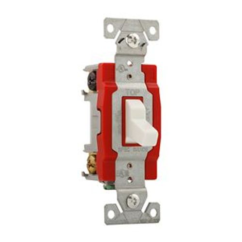 Main product image of Construction Grade Toggle Switch, #14-10 Awg, 20A, 120/277V, Back & Side, Screw, White, 4-Way, 1224W