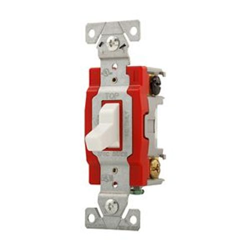Main product image of Construction Grade Toggle Switch, #14-10 Awg, 20A, 120/277V, Back & Side, Screw, White, 4-Way, 1224W