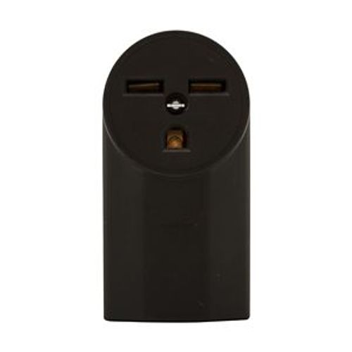 Main product image of Receptacle, #12 - 4 Awg, 30A, Surface, 250V, Back, Black, Nema 6-30R, 2-Pole, 3-Wire, 1232